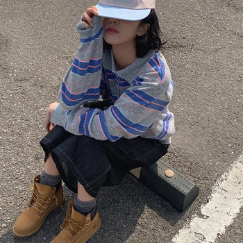 Ciela Stripe Color Block Collar Knit