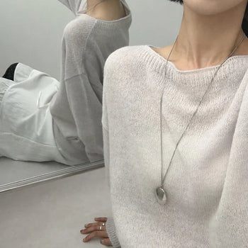 Seraphic Loose Fit Boat Neck Knit