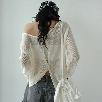 Teo Strap Loose Fit Two-Way Long Sleeve Knit