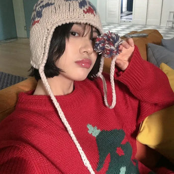 Hold-on Loose Fit High Neck Tree Knit