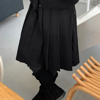Kiphon wool pleated midi skirt
