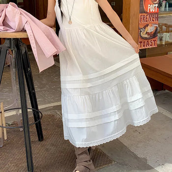 Benlian Frill Sleeveless Long Dress