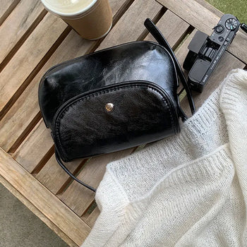 Mir One-Button Mini Leather Shoulder Bag