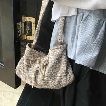 Sedi & Bocashi Knit Shoulder Tote Bag