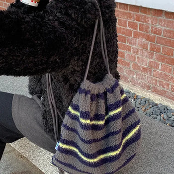 Kish Stripe Tumble Bucket Backpack