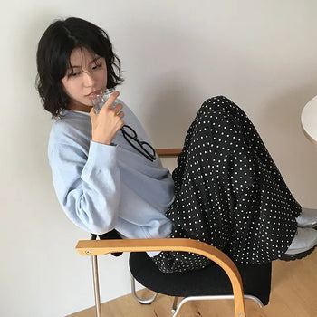 Lunamo Basic V-neck Long-sleeve Knit