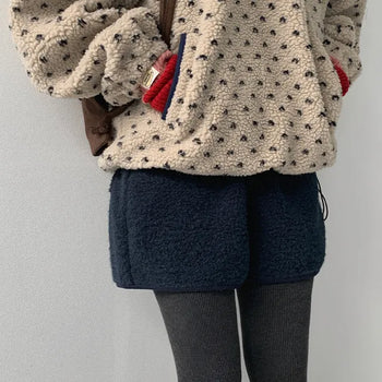 Poplar boucle fur banding shorts