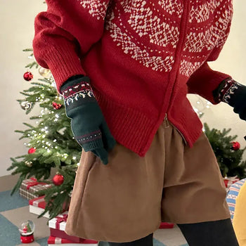 Esco Corduroy Elastic Wide Shorts
