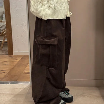 E-Bot Corduroy Wide Cargo Pants