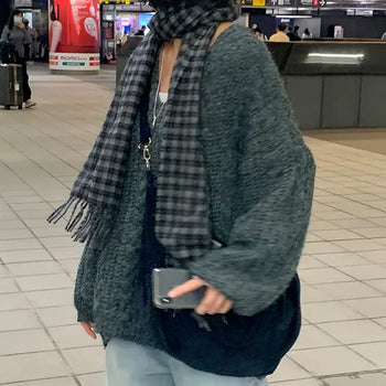 Euroha Gingham Check Wool Scarf