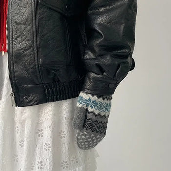 Koolhaas Snowflake Knit Mittens