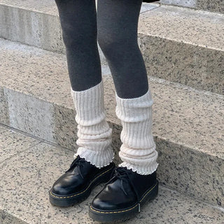 Theor Basic Frill Ribbed Leg Warmer