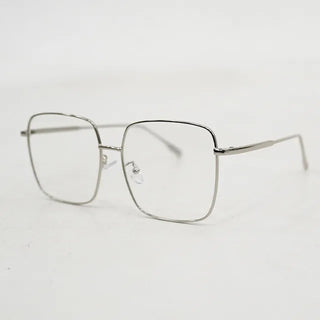 Blush Square Retro Metal Glasses