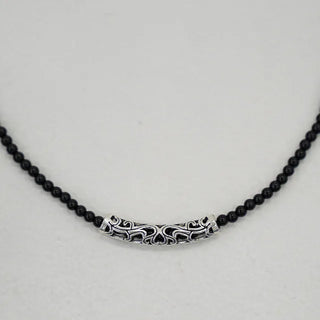Iron Pendant Black Ball Necklace