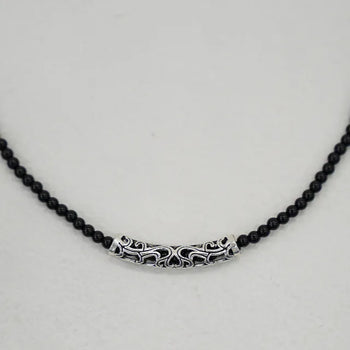 Iron Pendant Black Ball Necklace