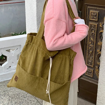 Tinkle Corduroy Bucket Shoulder Bag