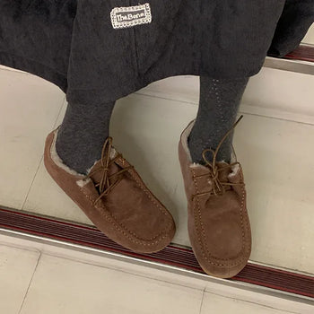 Acoti suede fur loafers