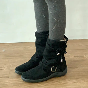 Taniel Shirred Suede Fur Boots