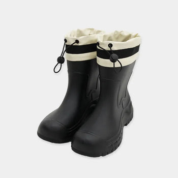 Rimming Contrast String Mid-Length Rain Boots