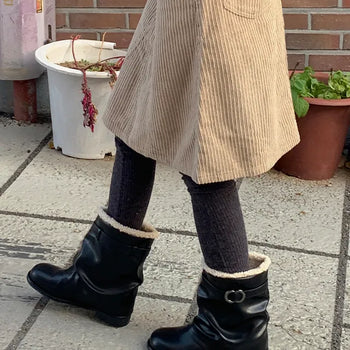 Lacas Fur Wide Ankle Boots