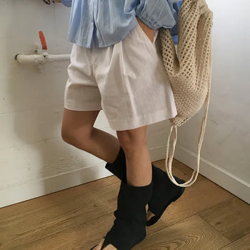 Mokash linen wide long boots