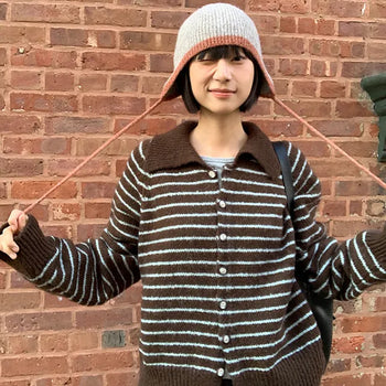 Merin Color Block Earflap Knit Beanie