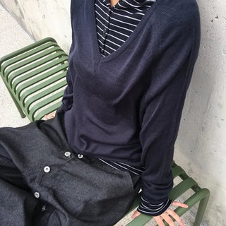 Deep V Fudge Knit