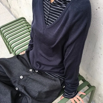 Deep V Fudge Knit