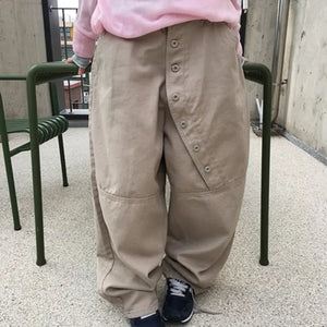 *Unisex* Diagonal Snap Wide Pants