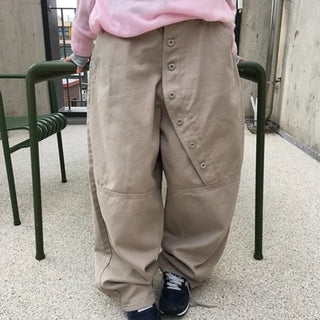 *Unisex* Diagonal Snap Wide Pants
