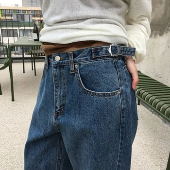 Side Buckle Wide Denim