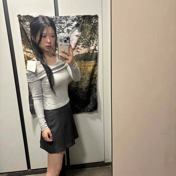 A-line High-waisted Pleated Mini Skirt