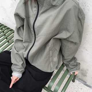 *Unisex* Diagonal Fingerhole Windbreaker