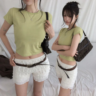 Genmer Crop Short Sleeve T-shirt [Modal 37%]