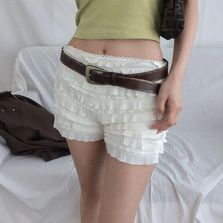 Careed frill elastic band shorts