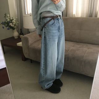 [26SS/Fit Guaranteed] Semi-Balloon Wide Washed Jeans
