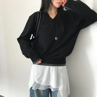 Ritika V-neck Loose Fit Layered Knit