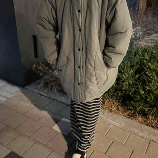 Stand Collar Quilted Midi Padded Jacket