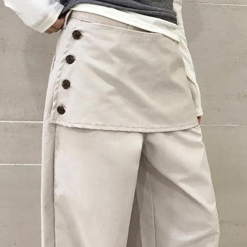 Rico Button Wrap Layered Wide Pants