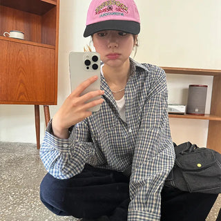 Pantone Small Check Loose Fit Shirt
