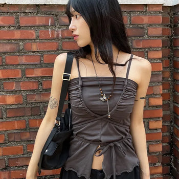 Tunnel Shirred Strap Sleeveless