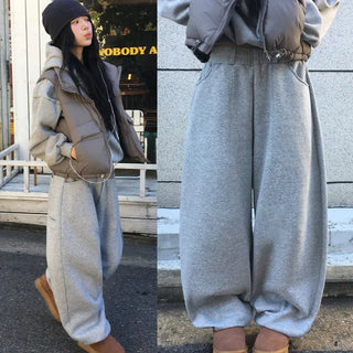 Vivu Belted Balloon Fit Wide Training Pants