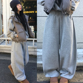 Vivu Belted Balloon Fit Wide Training Pants