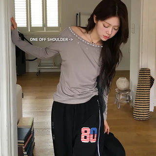 Autumn Studded Boat Neck Long Sleeve