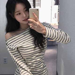 Boat Button Striped Long Sleeve