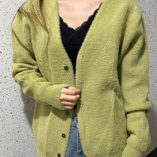 Cozy V-neck Buttoned Loose Fit Cardigan