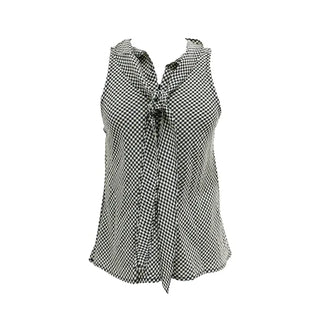 check tie blouse