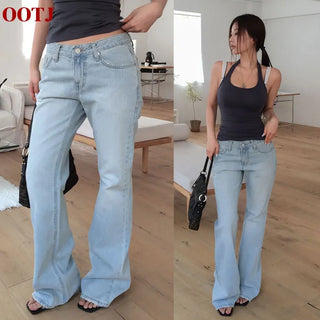 Badari light blue denim bootcut pants