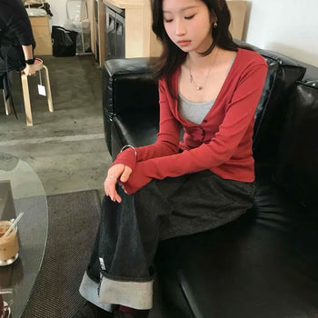 Low-rise Wide Jeans