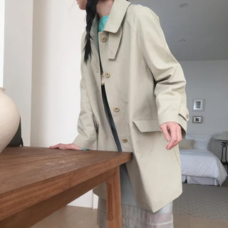 Bijou Half Trench Coat Loose Fit Lightweight Spring Outerwear High Quality Domestic Production